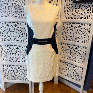 Michael Kors White and Black Textured Dress NWT Sz8